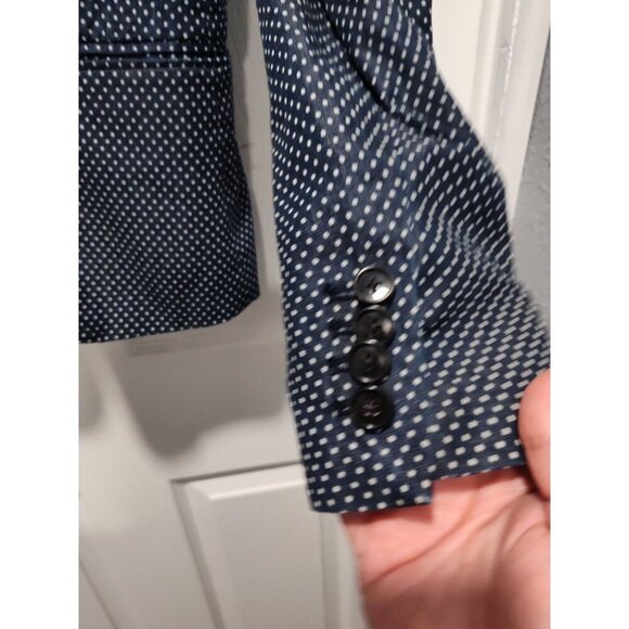 J. Crew Schoolboy Blazer Women's Size 4 Indigo Polka Dot Button-Down Notch Lined - Picture 6 of 12